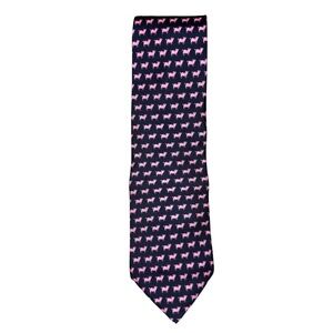 Joseph‎ & Lyman silk tie with a pink pig pattern.